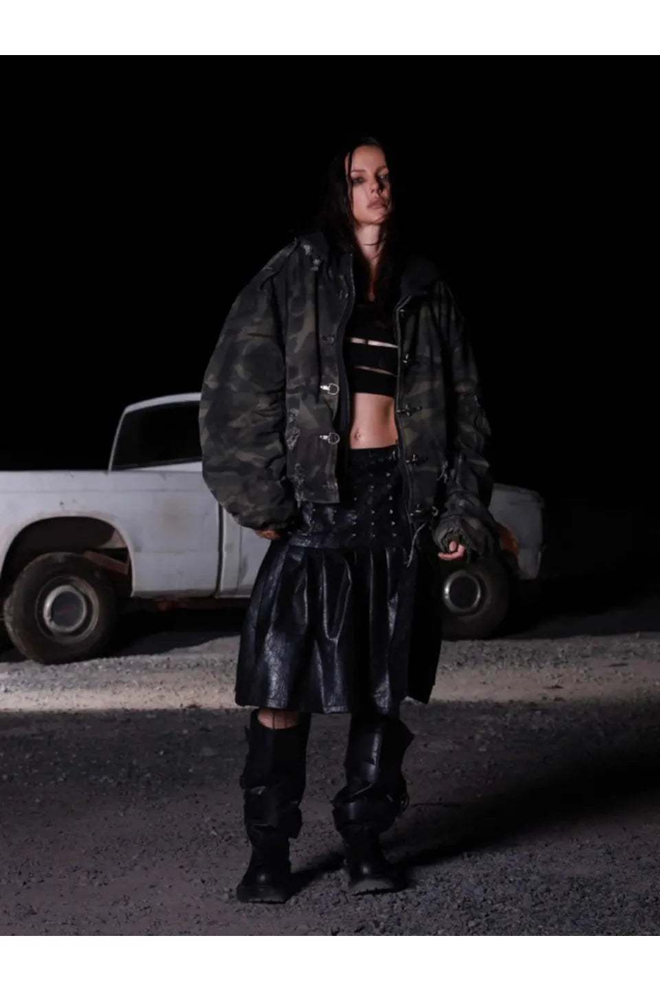 Washed Camouflage Bomber Jacket with Thickened Cotton