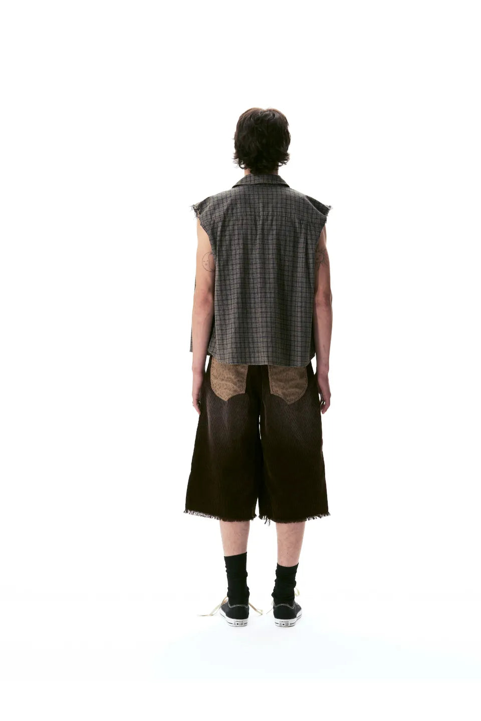 Washed Corduroy Cropped Shorts