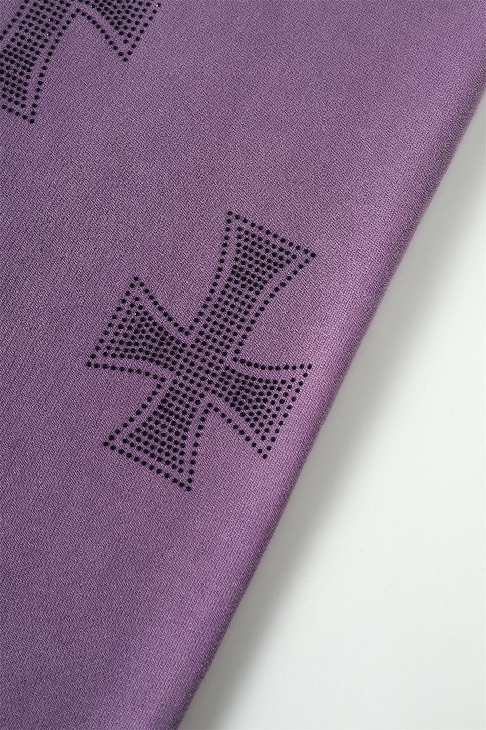 Washed Purple Black Rhinestone Jogger