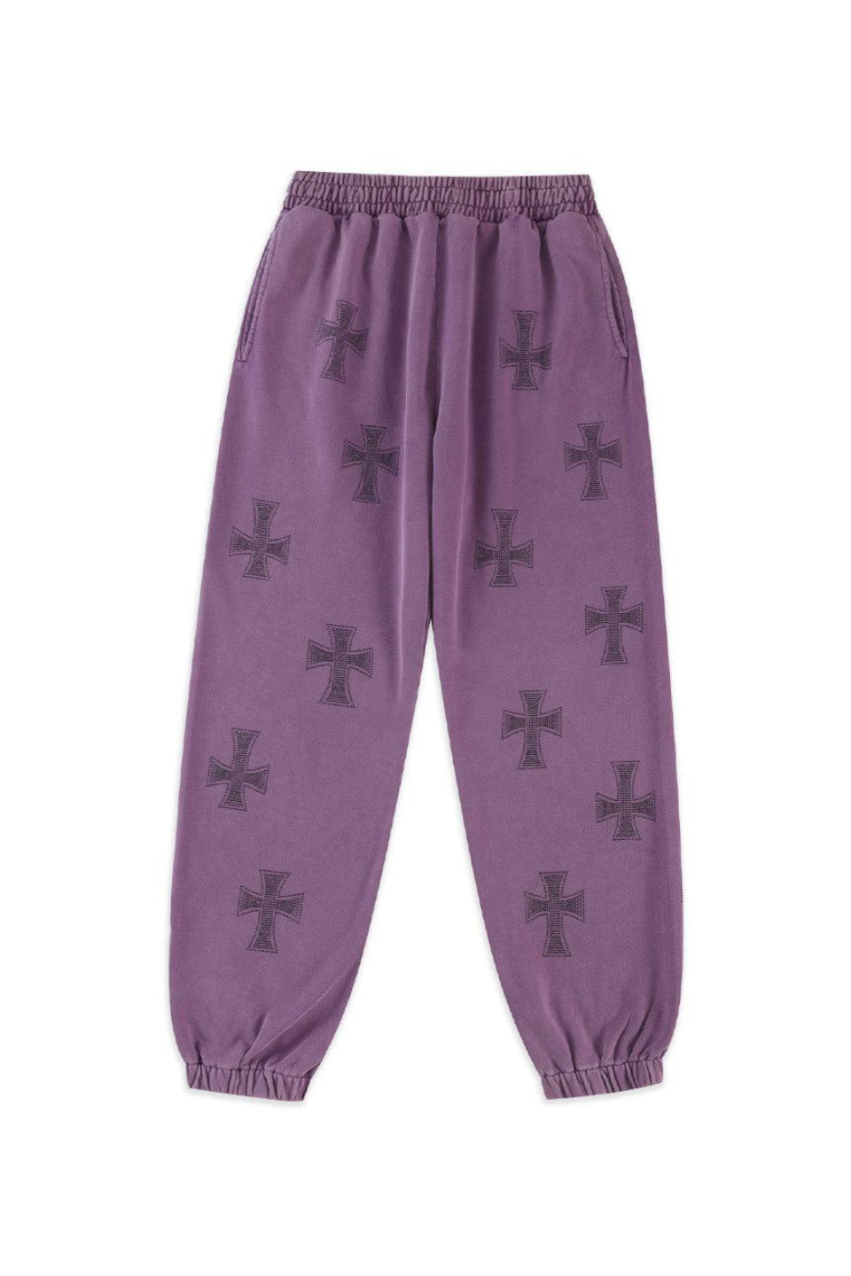 Washed Purple Black Rhinestone Jogger