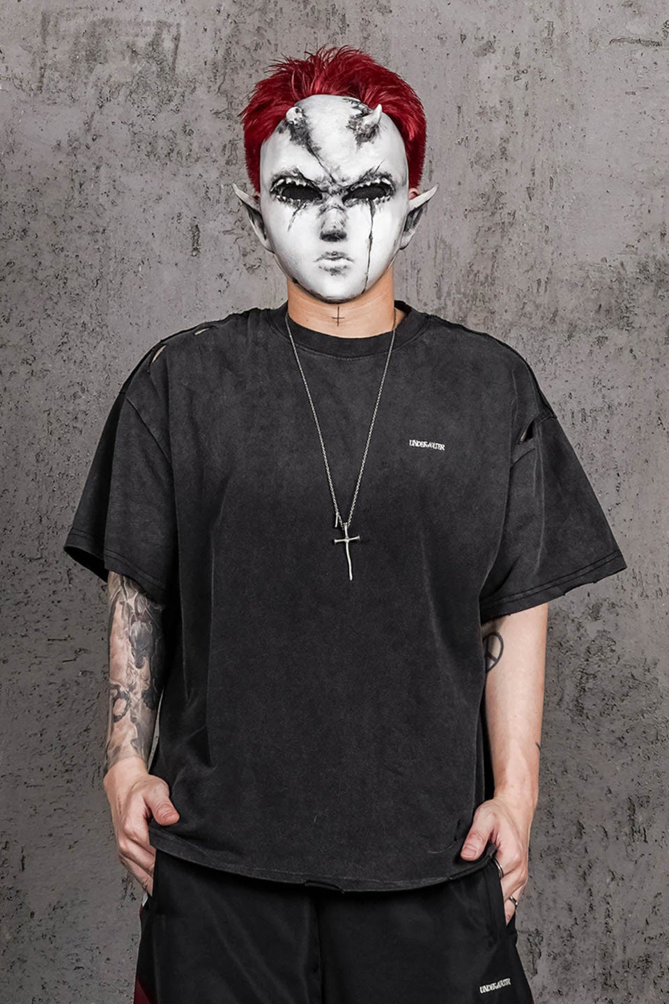 Washed Ripped Gradient T-Shirt