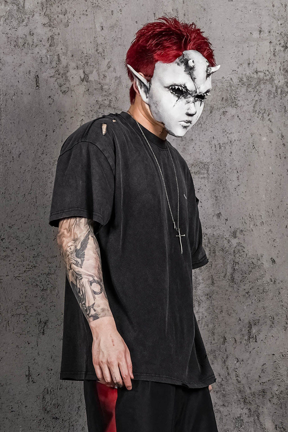 Washed Ripped Gradient T-Shirt