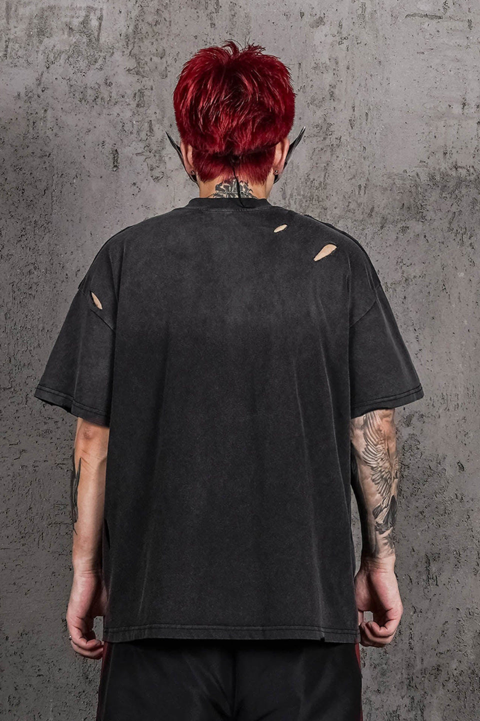 Washed Ripped Gradient T-Shirt