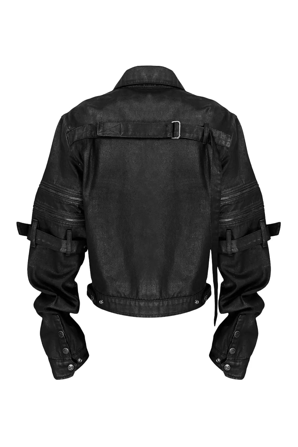 Waxed Coated Detachable Sleeve Denim Jacket