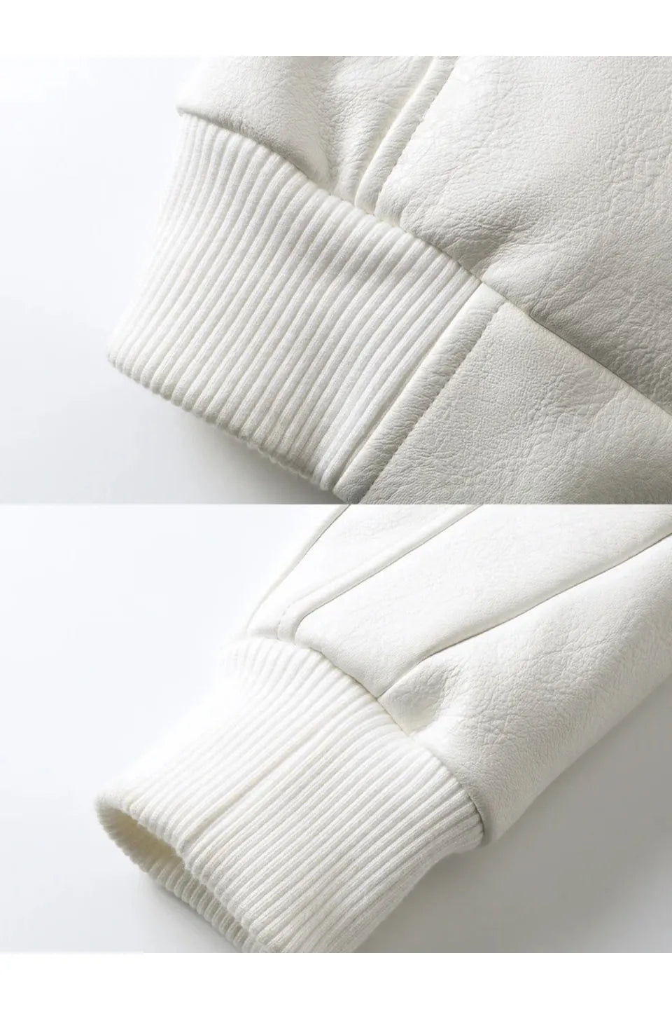 White Devil Fur Collar Leather Jacket