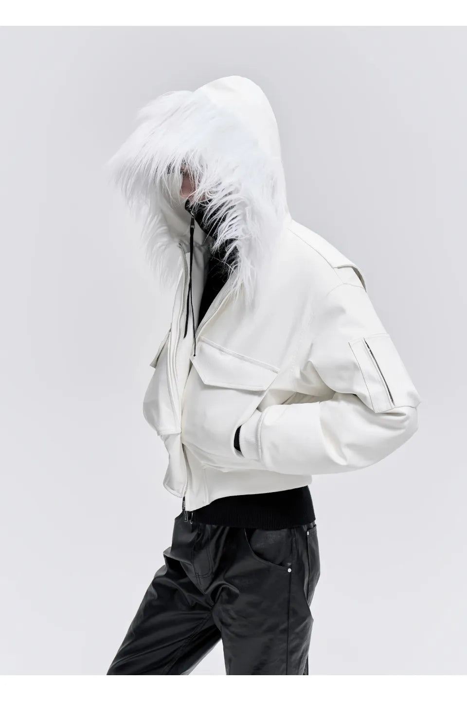 White Fur Parka Down Jacket