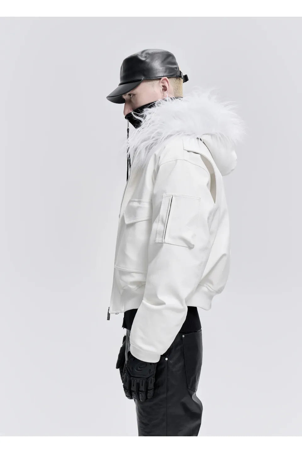 White Fur Parka Down Jacket