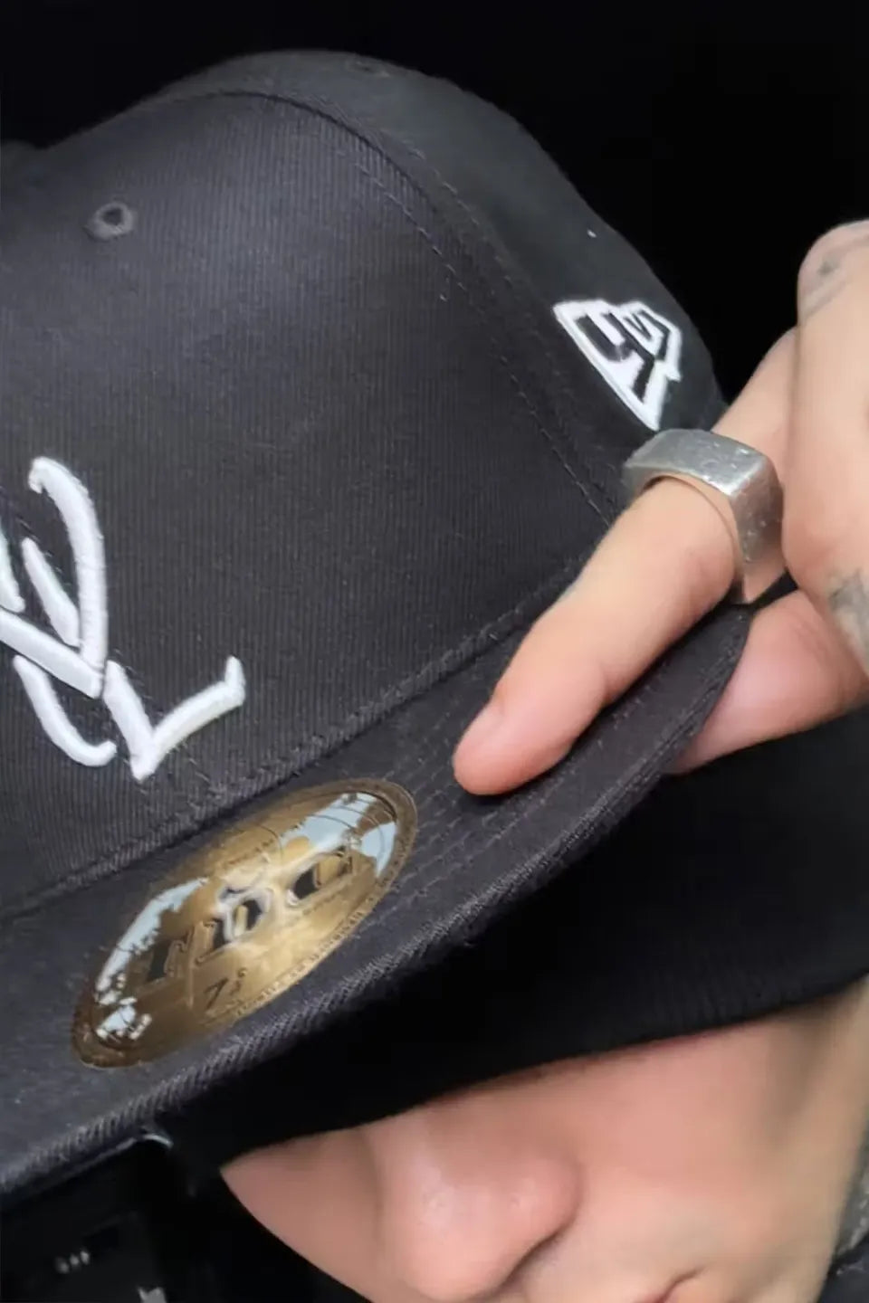 YVL Signature Logo Cap | RED ON BLACK