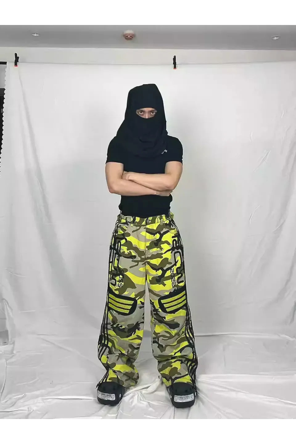 Yellow Camo Bootleg Pants