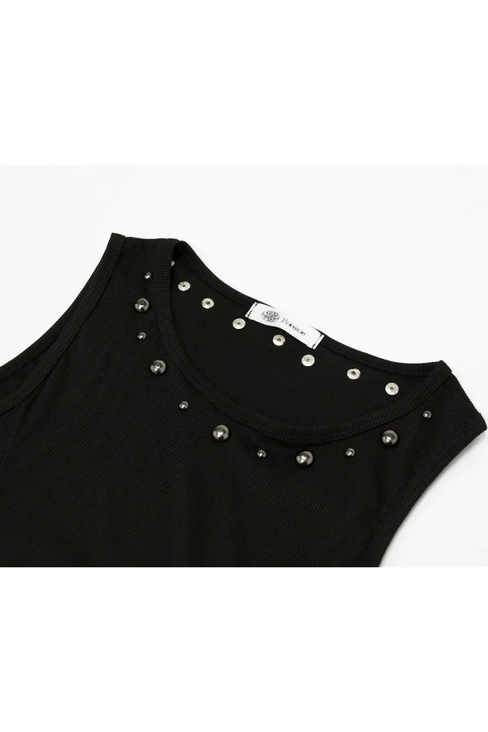 Zip Detail Studs Tank Top
