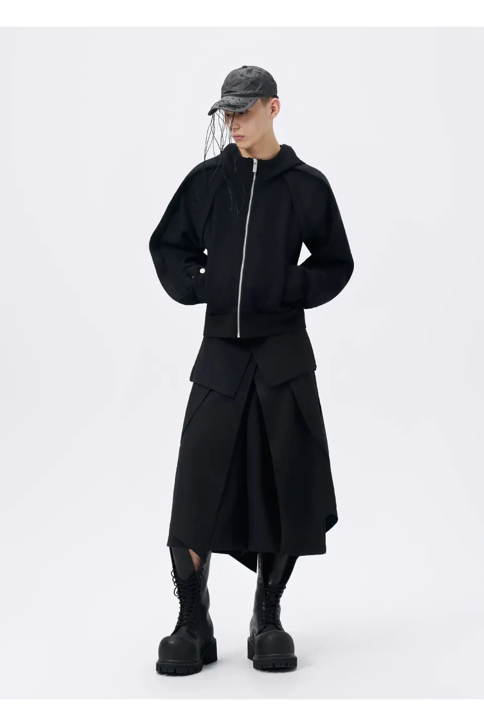 Zip Layered Hooded Jacket