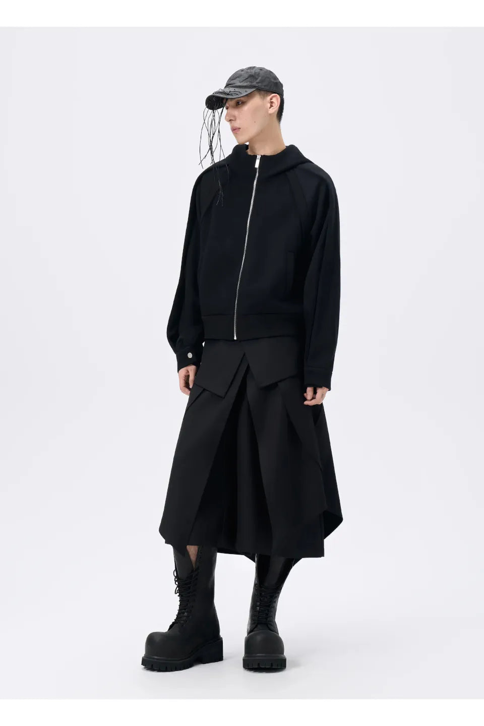 Zip Layered Hooded Jacket