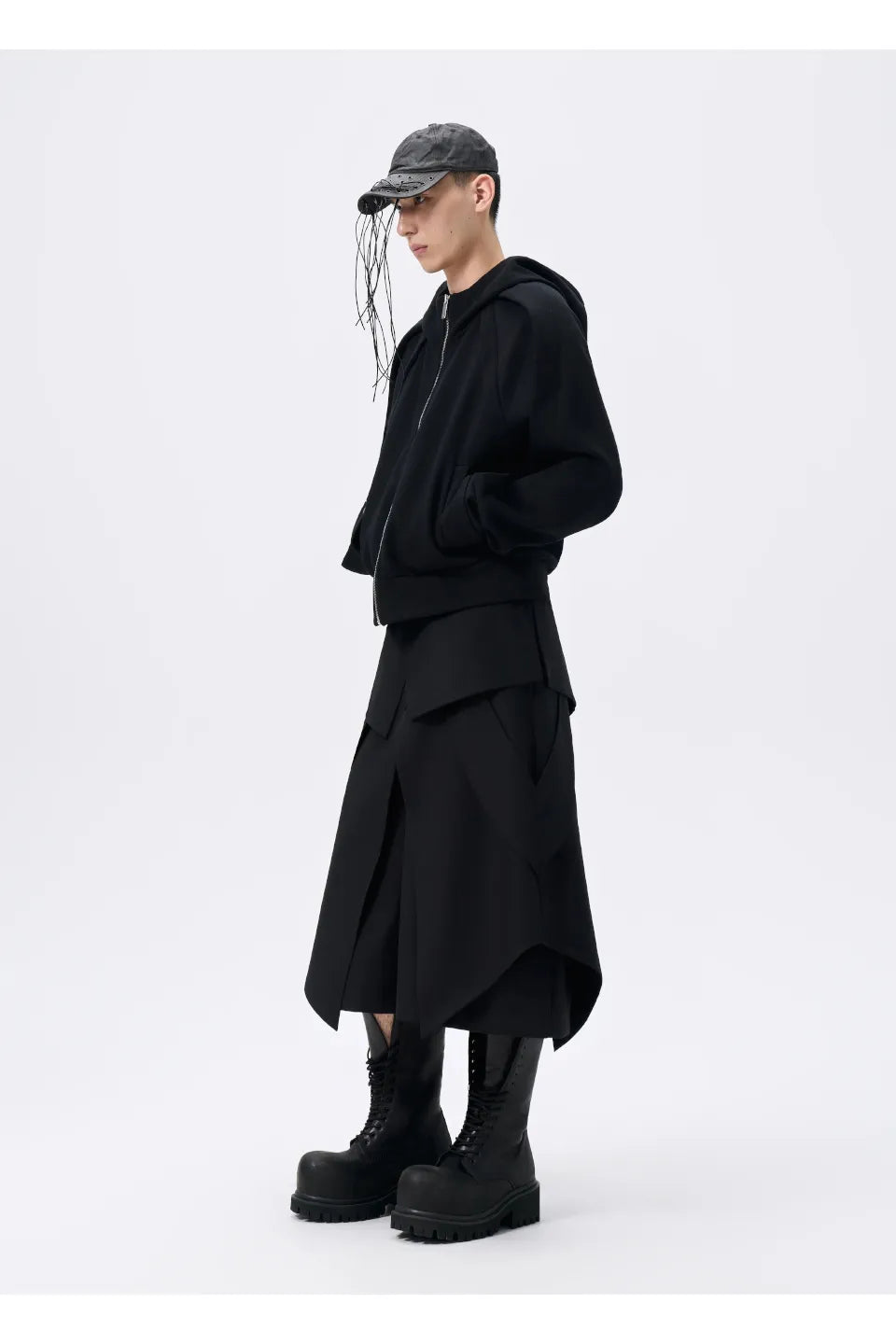 Zip Layered Hooded Jacket