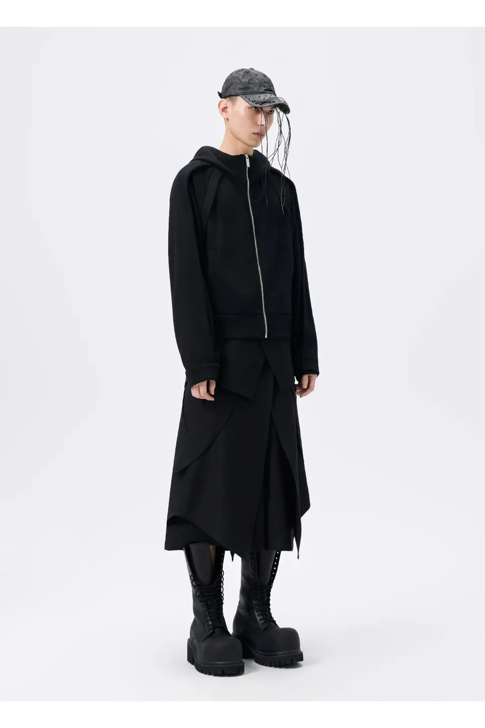 Zip Layered Hooded Jacket