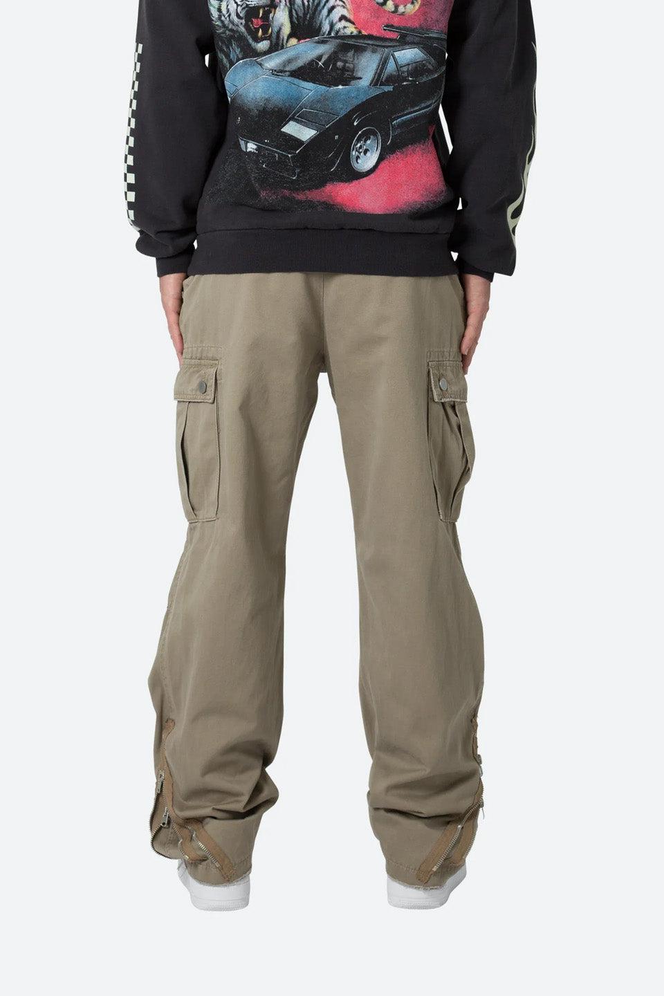 Zipper Denim Cargo Pants