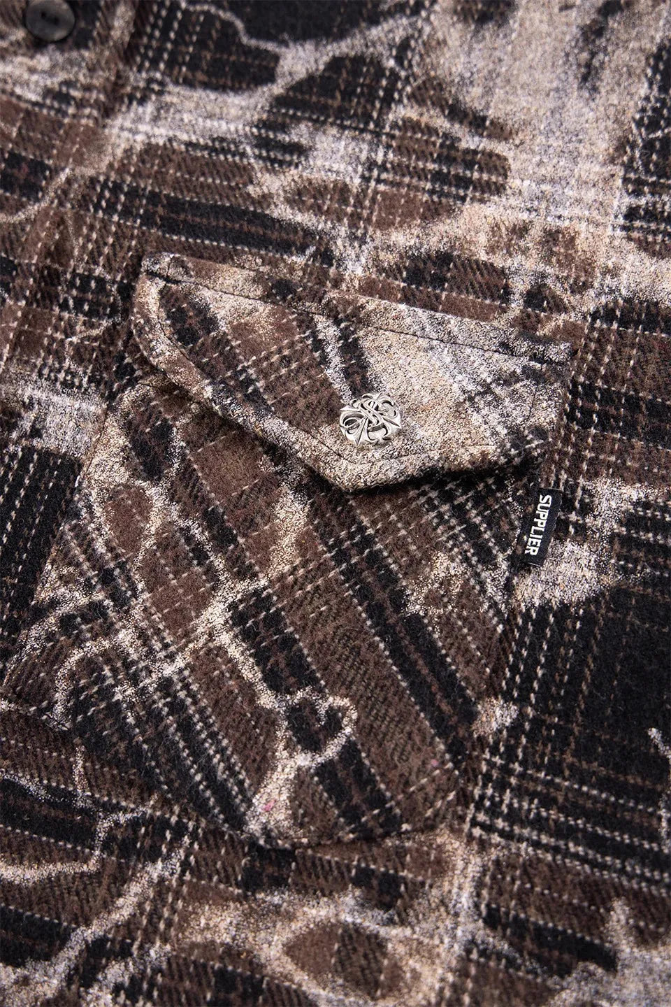 Cross Rhinestone Check Shirts