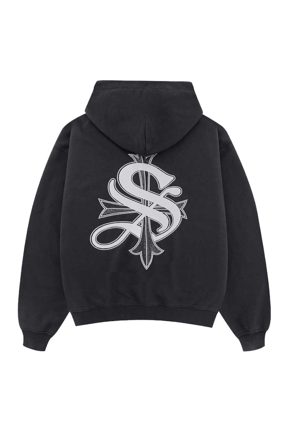 2-Tone Rhinestone Cross Zip Hoodie