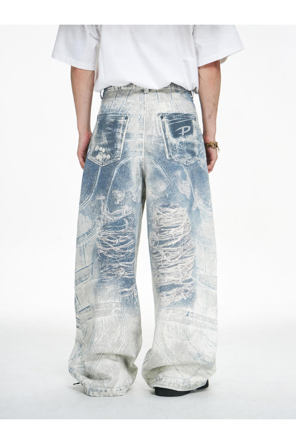 3D Graffiti Print Baggy Jeans