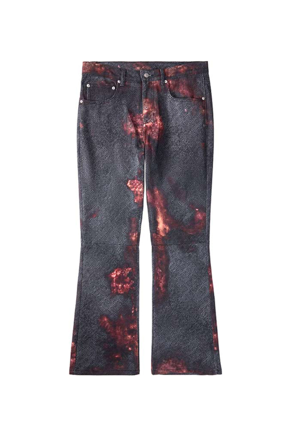 3D Lava Print Denim Pants