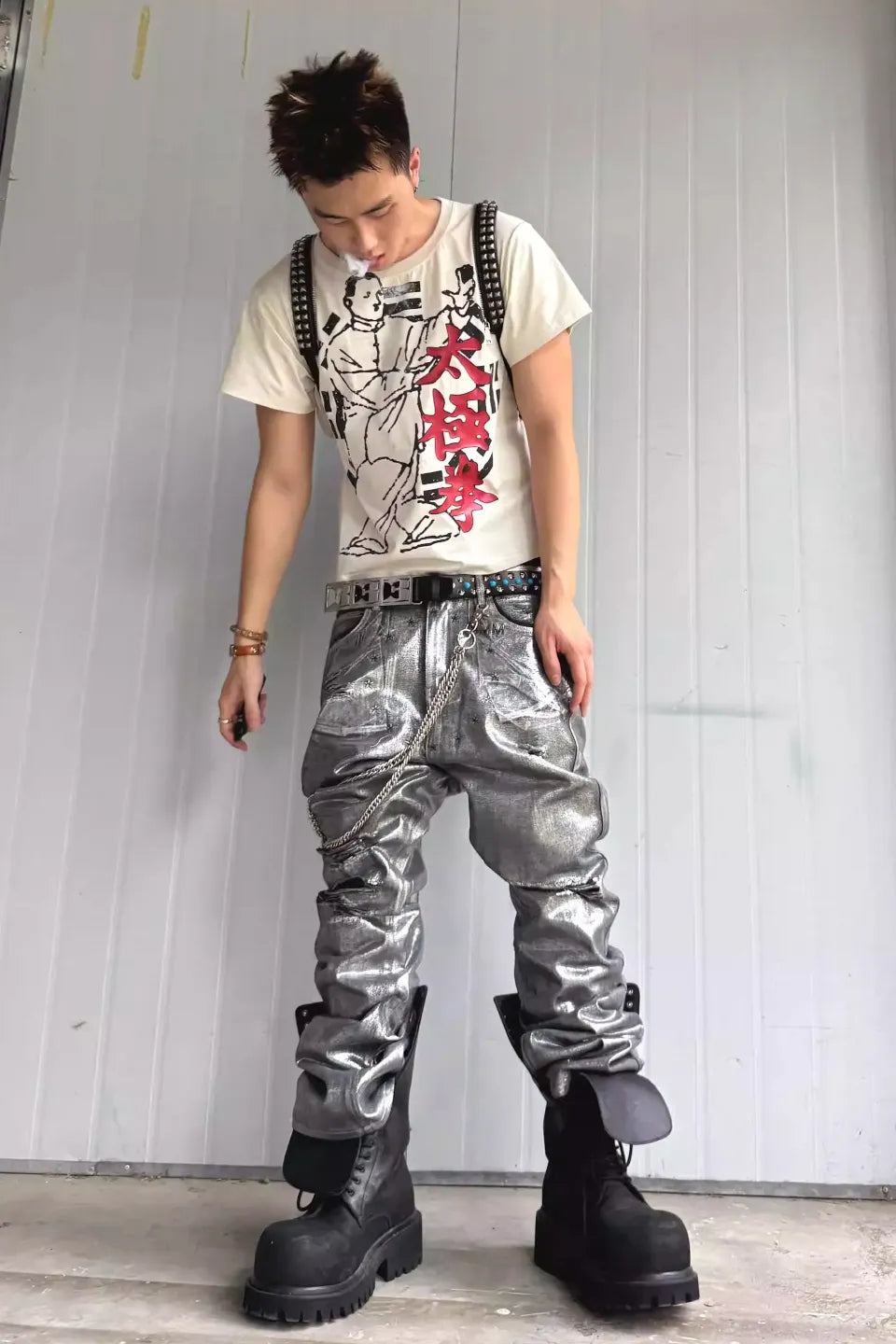 RYE CHASIN シルバーステッチ リジッドデニム opium y2k Archive商品の 
