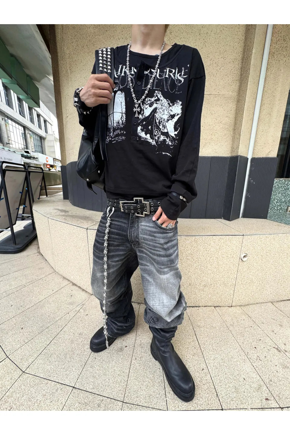 AØT Washed Loose Straight Jeans