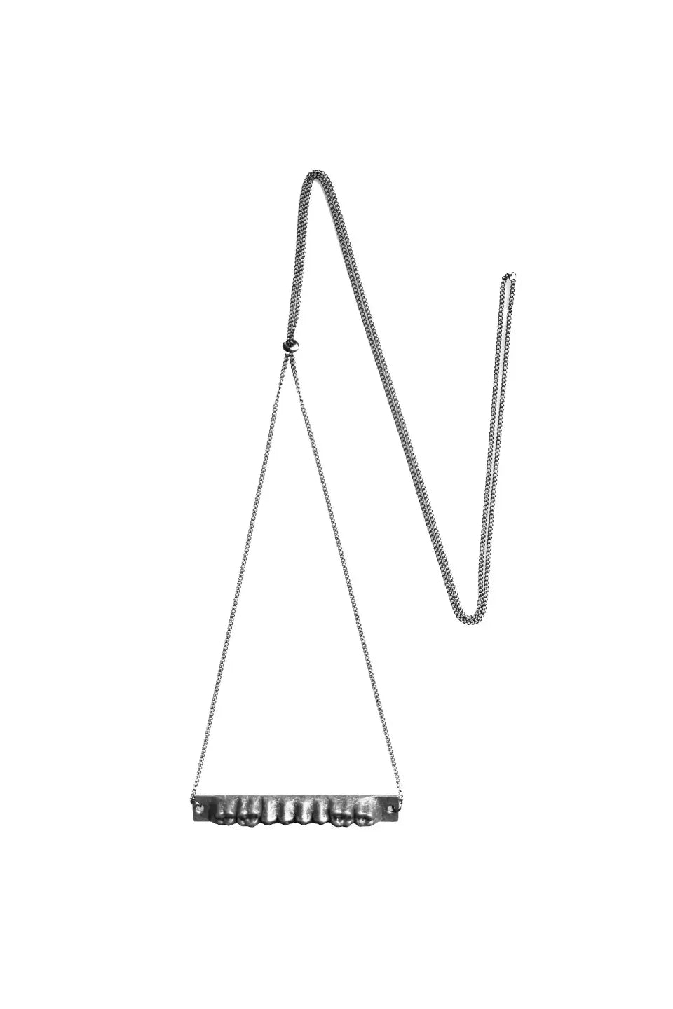 Aged Silver Anatomy Tooth Necklace