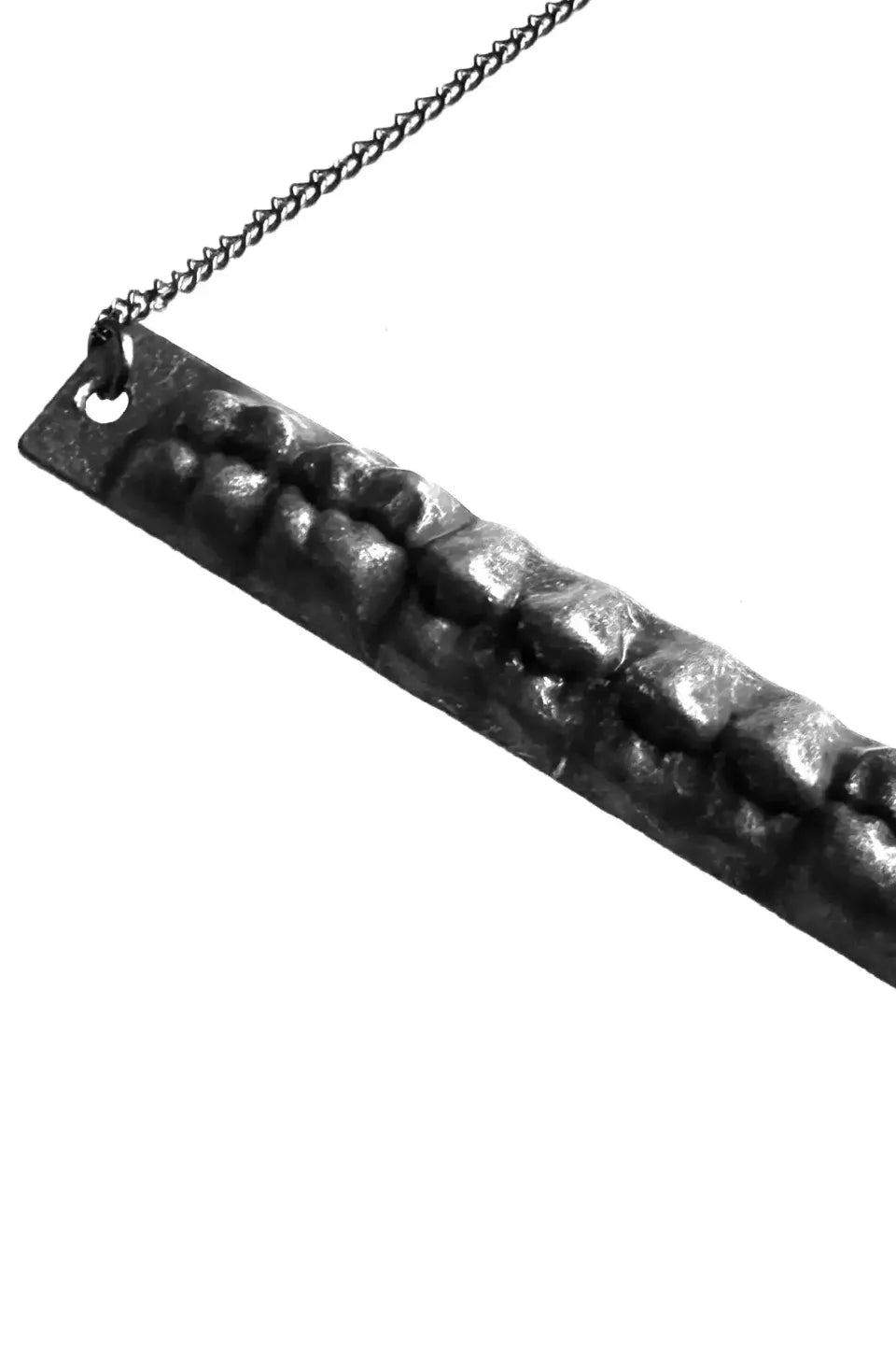 Aged Silver Anatomy Tooth Necklace
