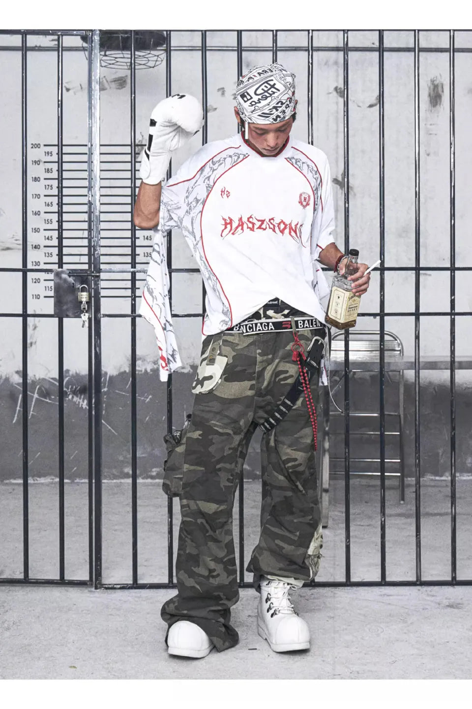 American Retro Camouflage Patchwork Multi Pocket Pants