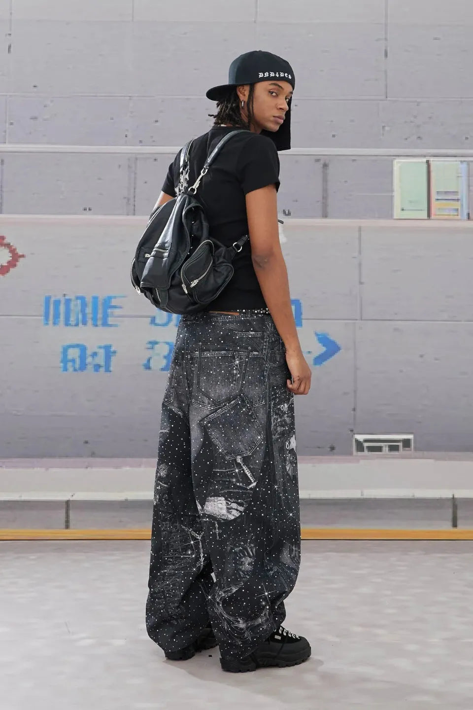 Armor Full Print Diamond Baggy Jeans