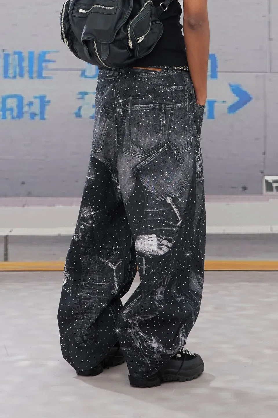 Armor Full Print Diamond Baggy Jeans