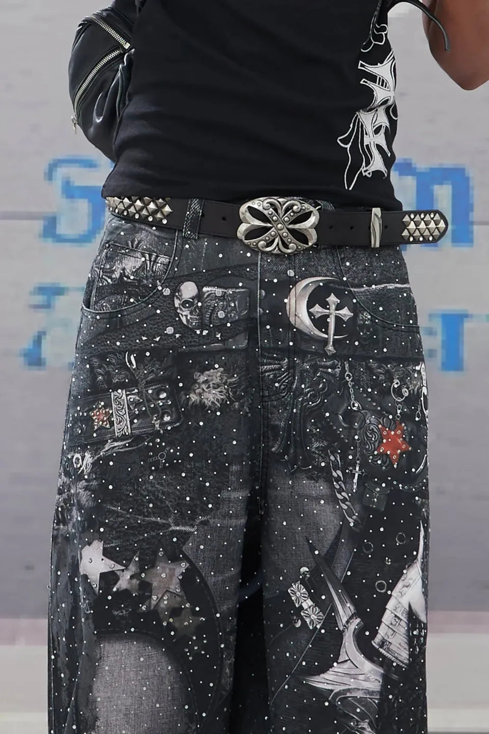 Armor Full Print Diamond Baggy Jeans