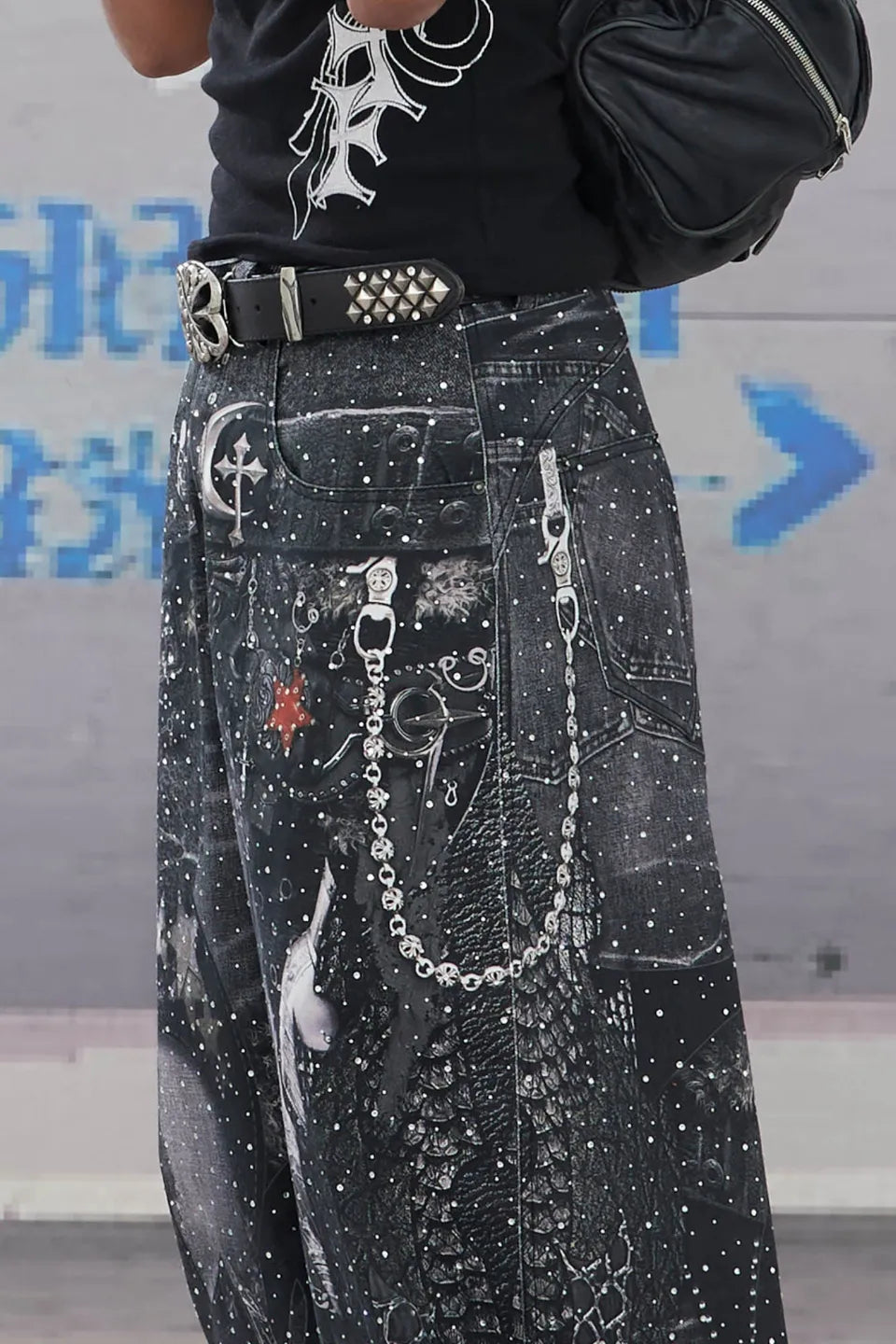 Armor Full Print Diamond Baggy Jeans