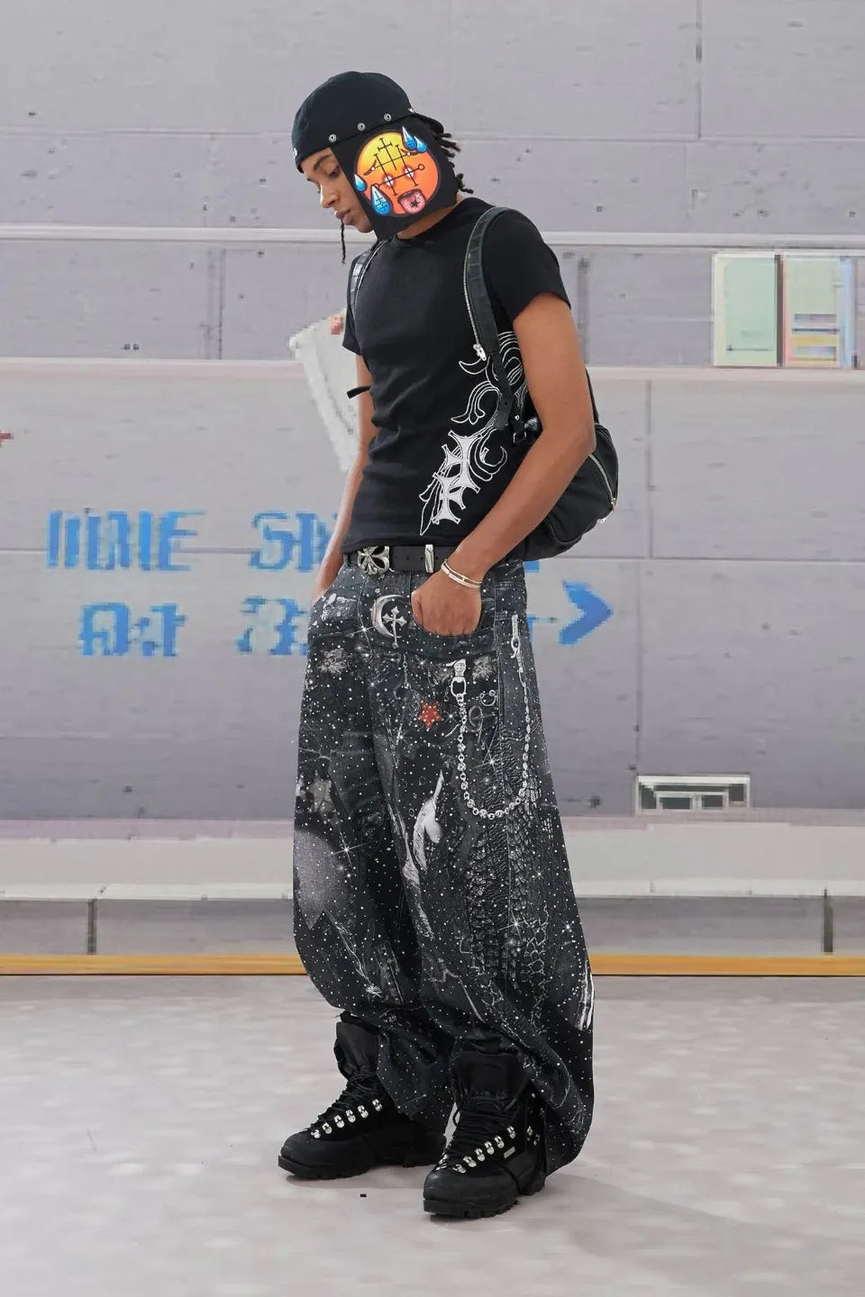 Armor Full Print Diamond Baggy Jeans