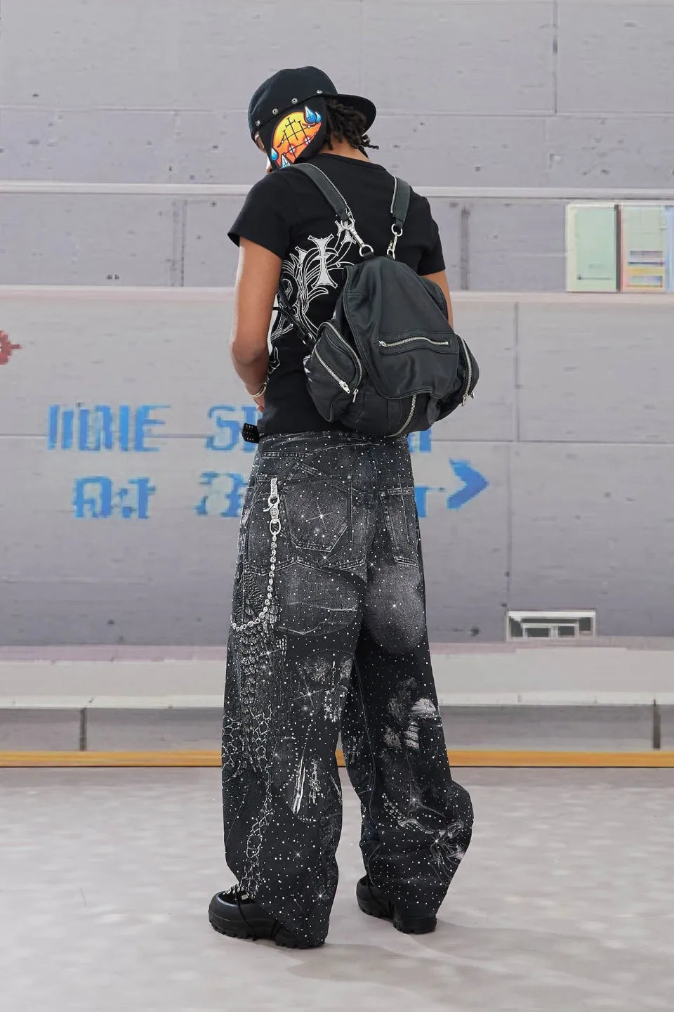 Armor Full Print Diamond Baggy Jeans