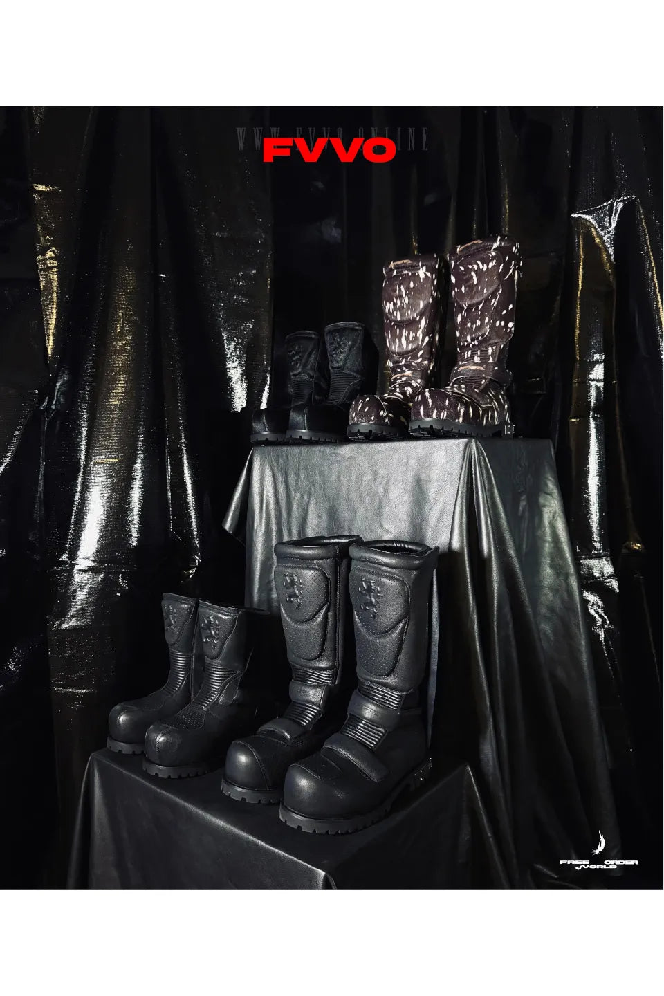 Armored Leather High Boots