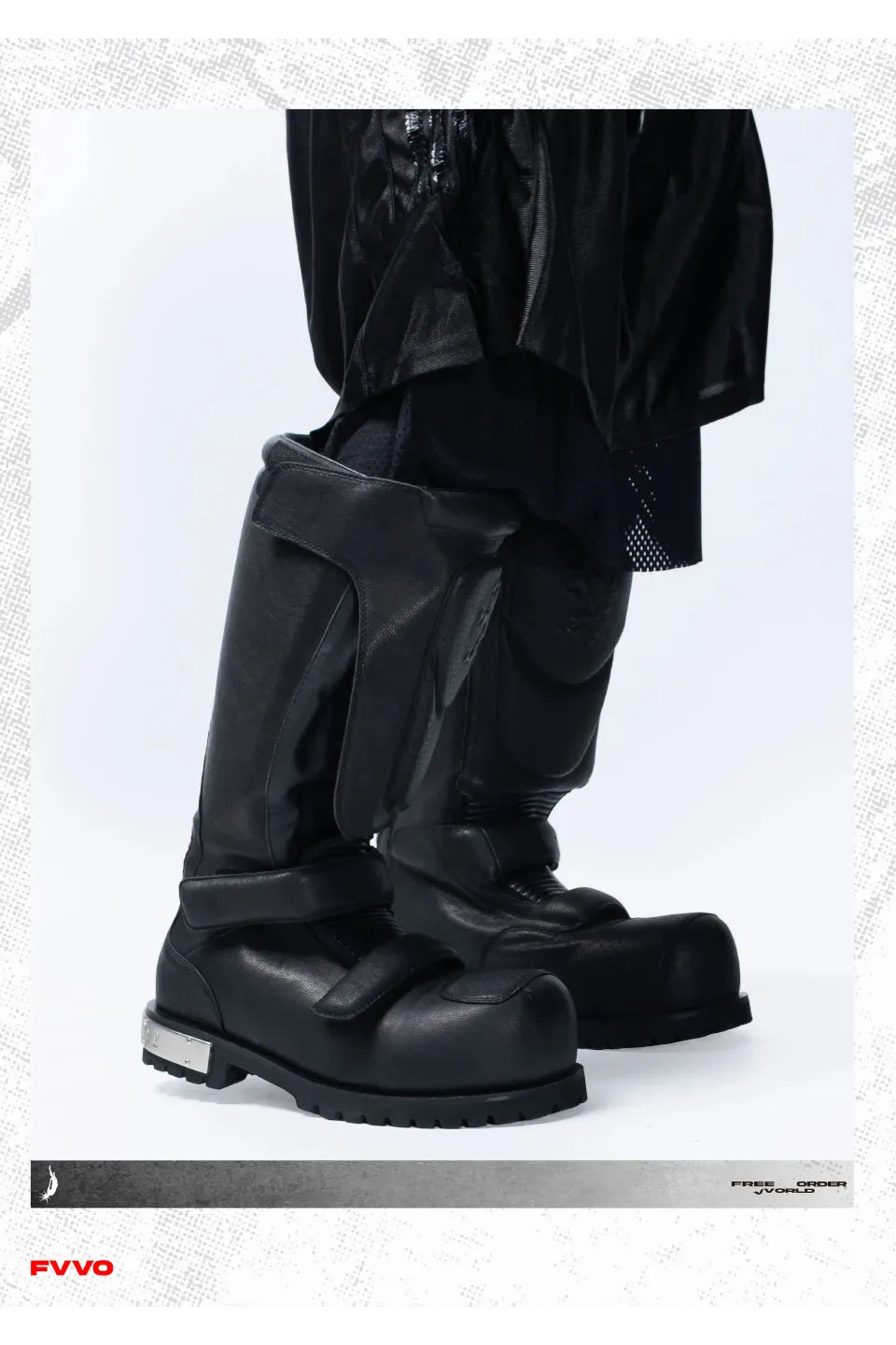 Armored Leather High Boots