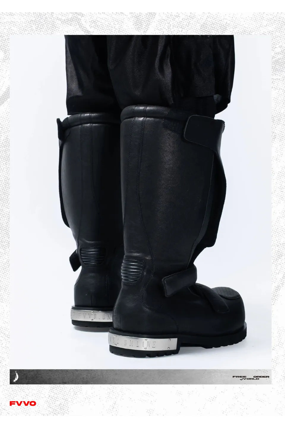 Armored Leather High Boots
