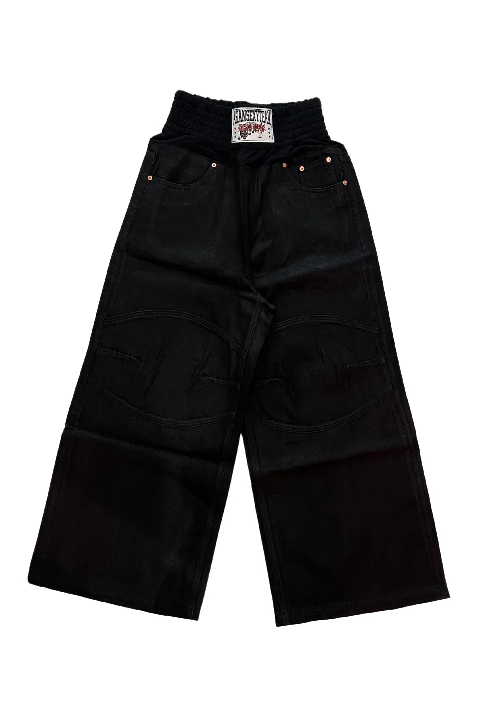 Asian Sexy Team Double Up Wax Baggy Jeans