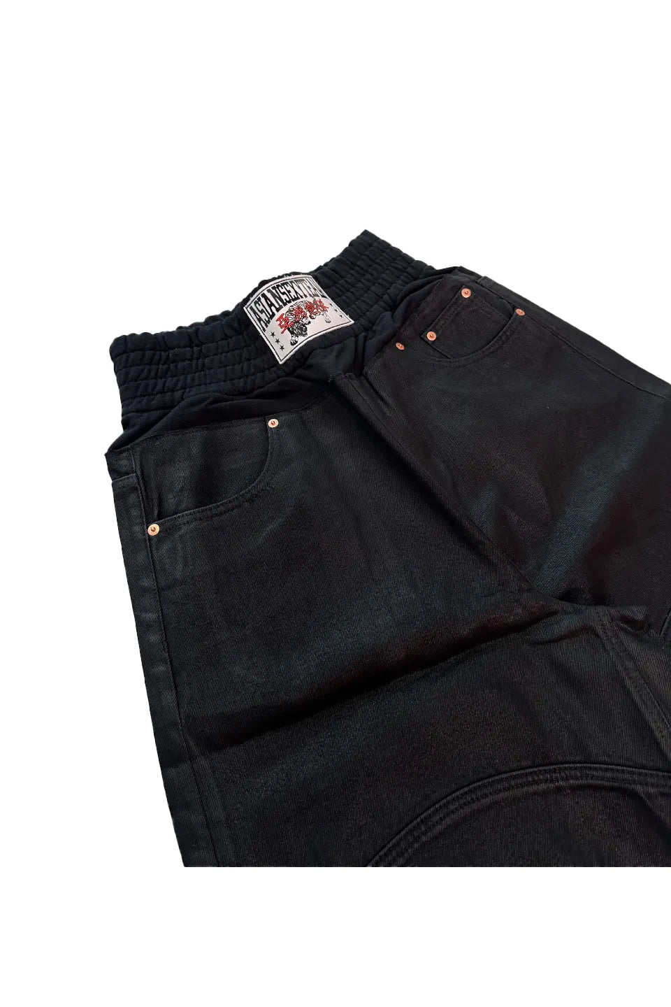 Asian Sexy Team Double Up Wax Baggy Jeans