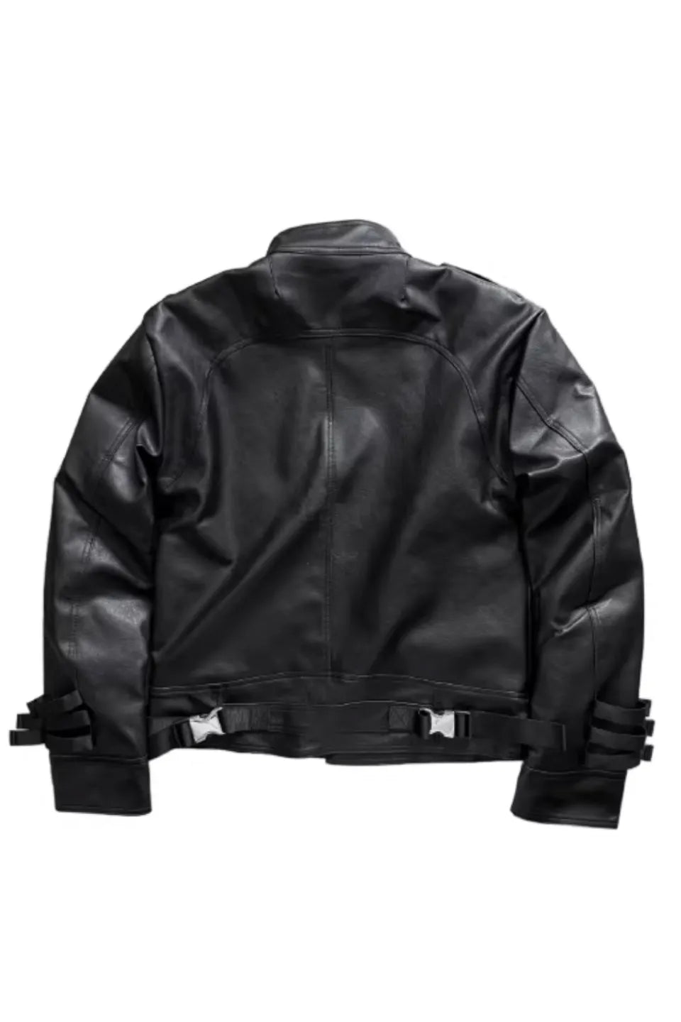 Asymmetric Padded Leather Jacket
