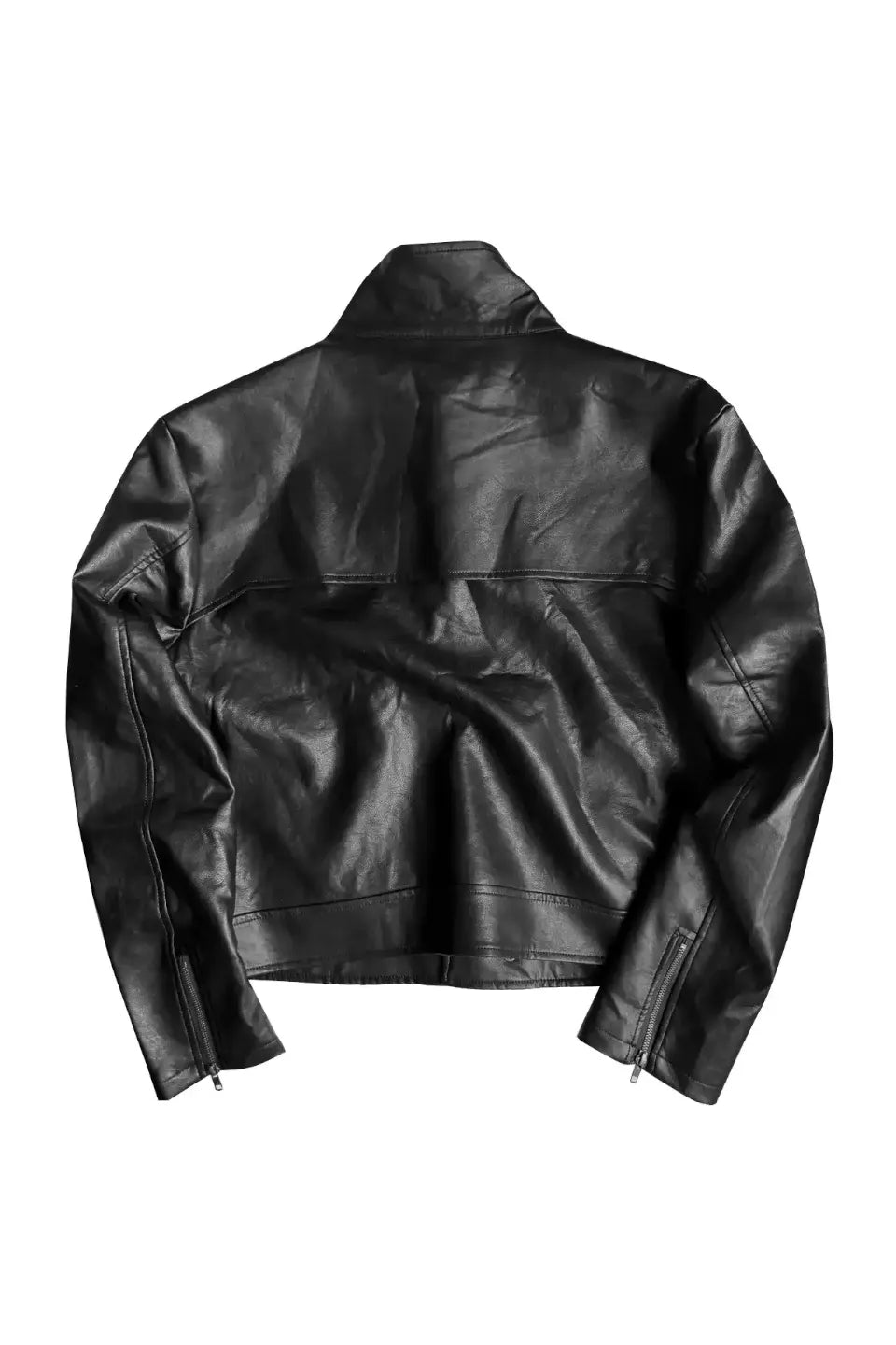 Asymmetrical Composite Leather Jacket