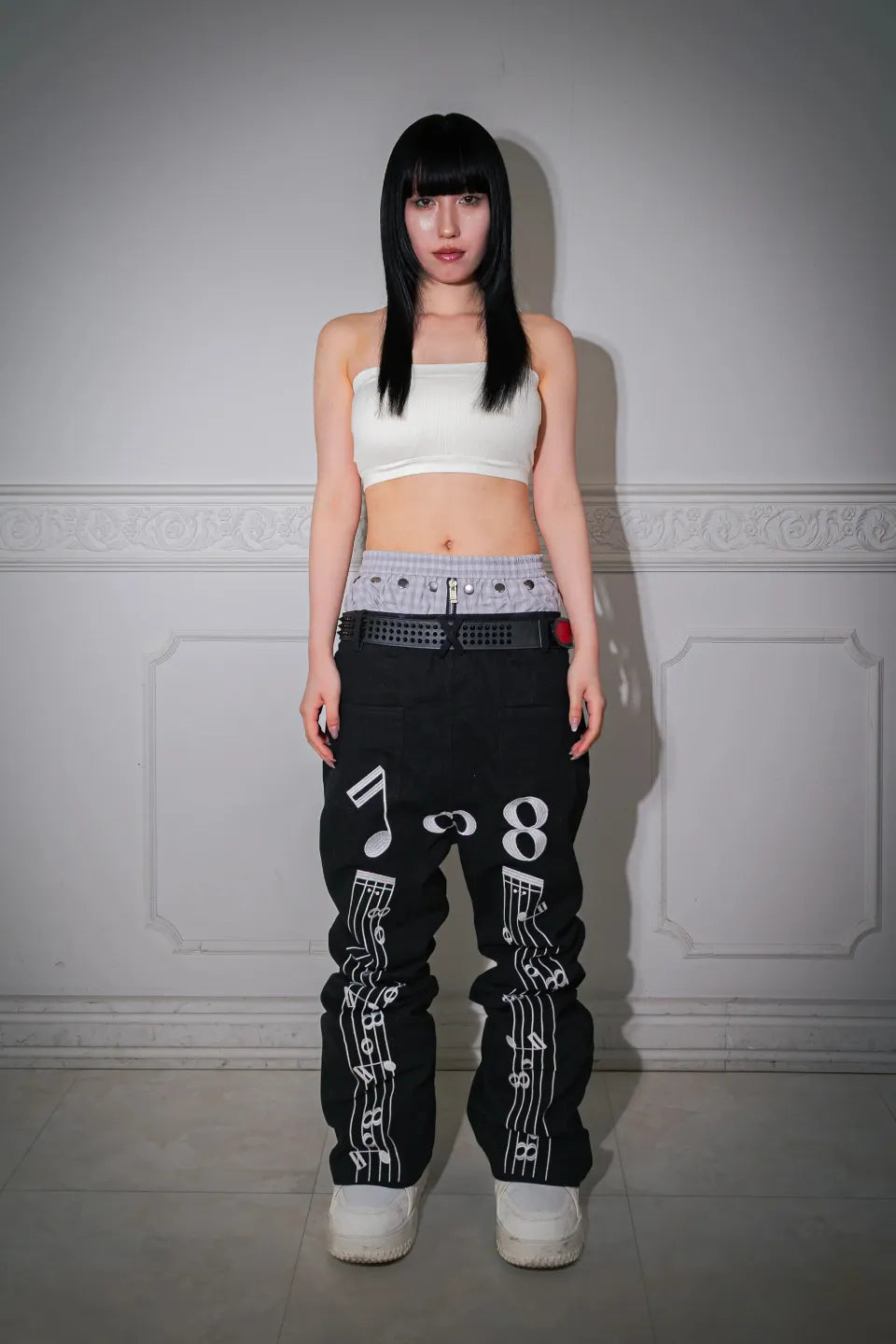 Back Embroidered Suede Panelled Bootcut