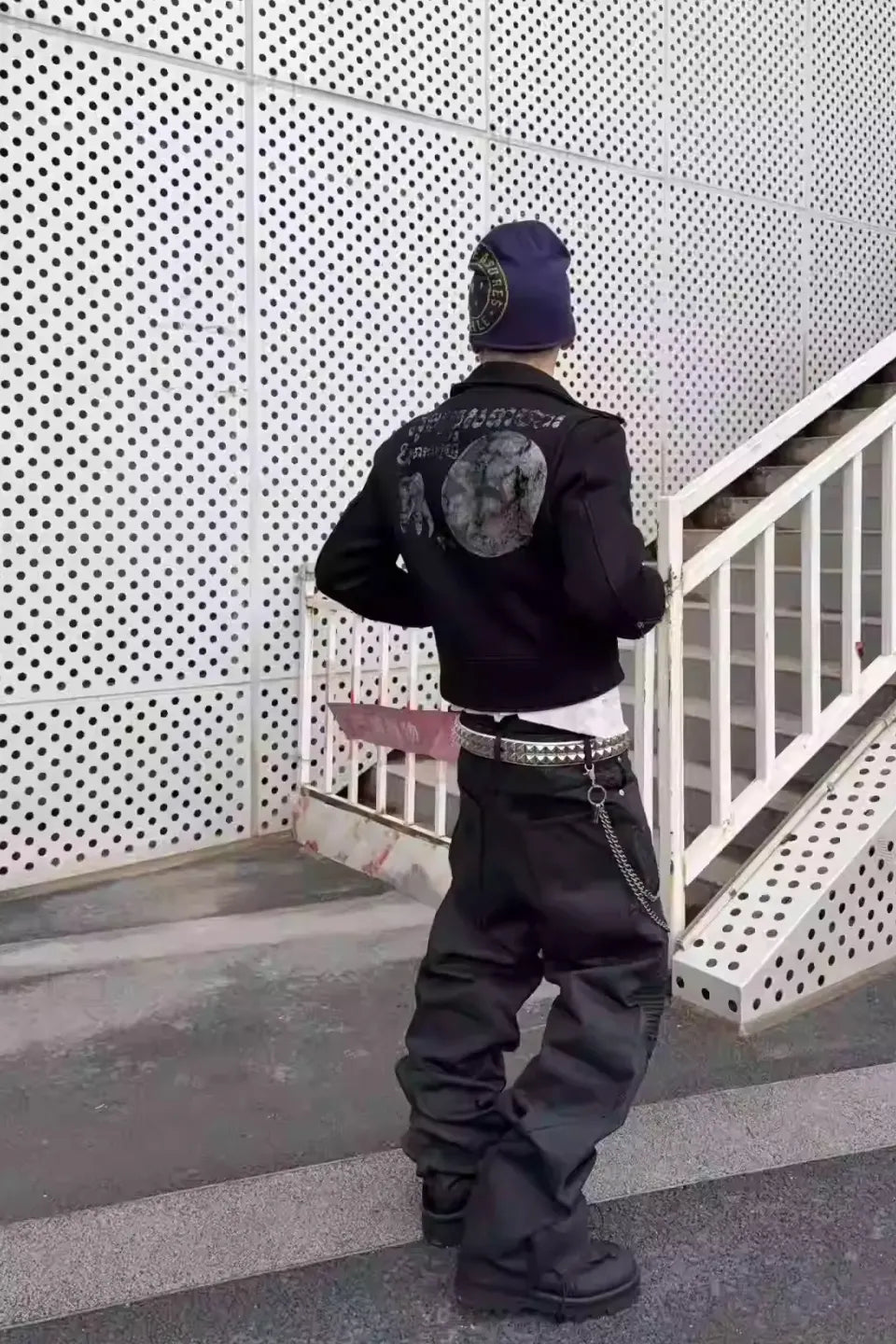 Biker Armor Studded Waxed Jeans