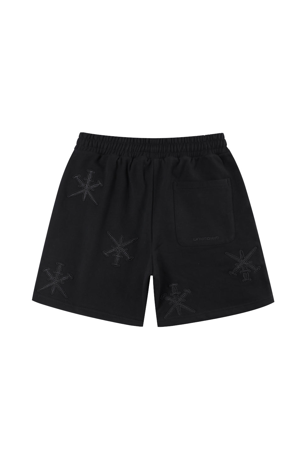 Black on Black Dagger Embroidery Shorts
