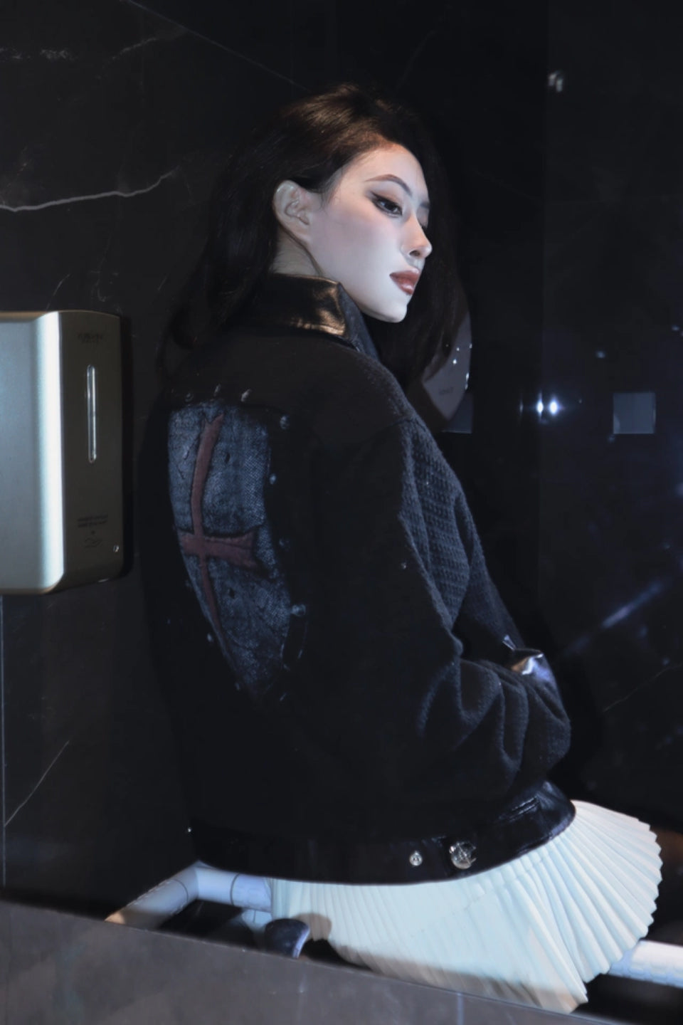 Blood Leather Patchwork Jacket