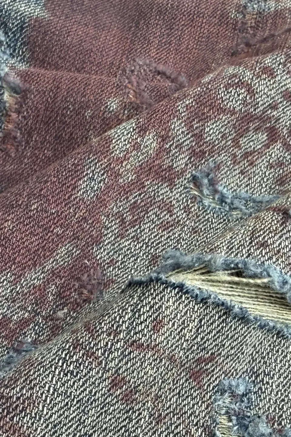 Blood Splatter Hand Rubbed Cutout Indigo Jeans