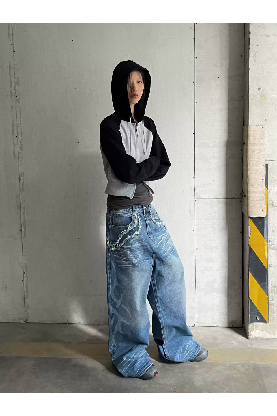 Blue Washed Baggy Jeans