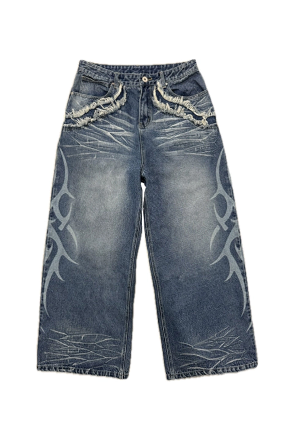 Blue Washed Baggy Jeans