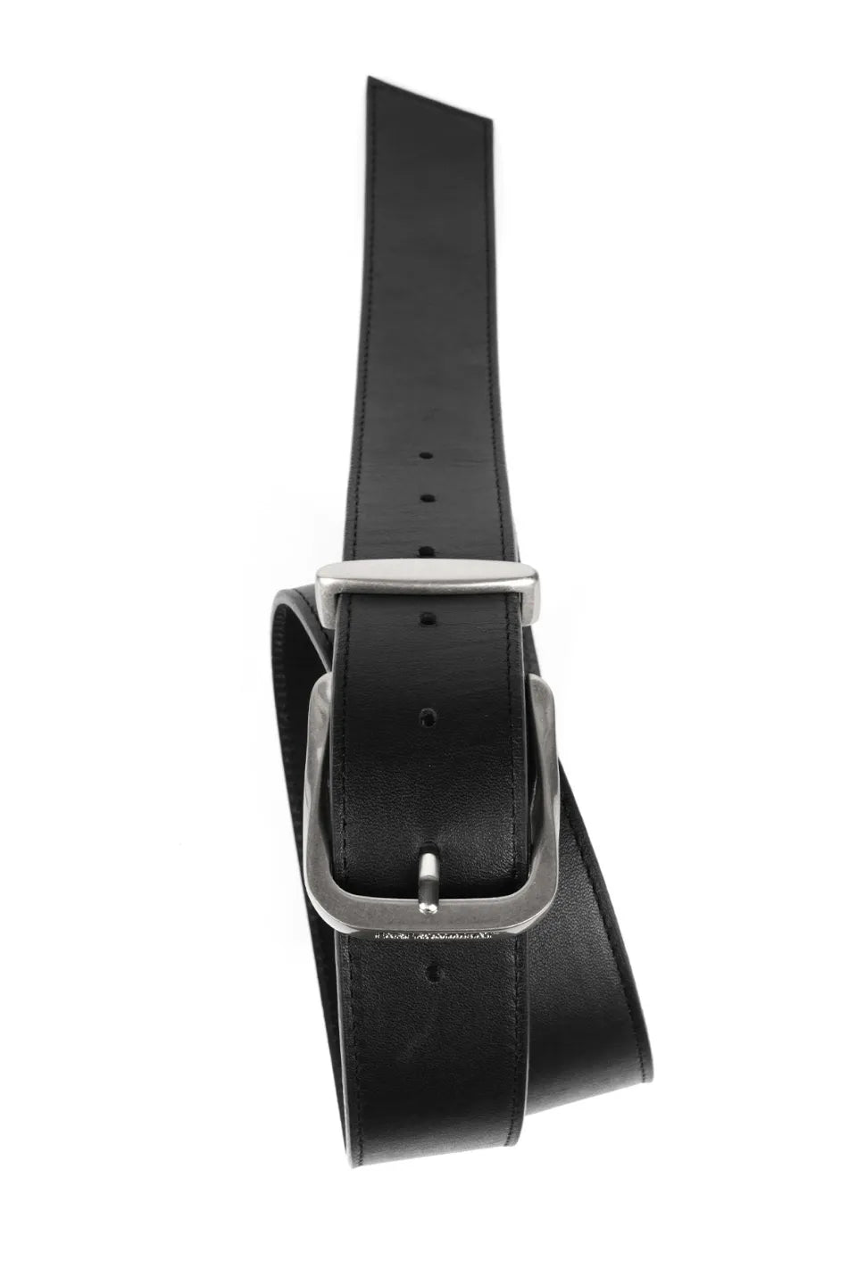 Bold Twist Buckle Leather Belt