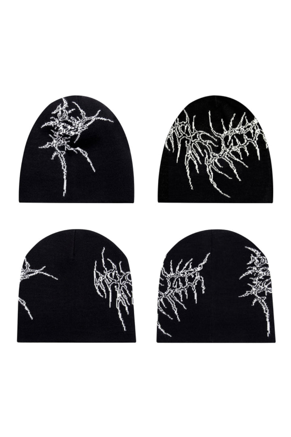 Bone Jacquard Knit Beanie